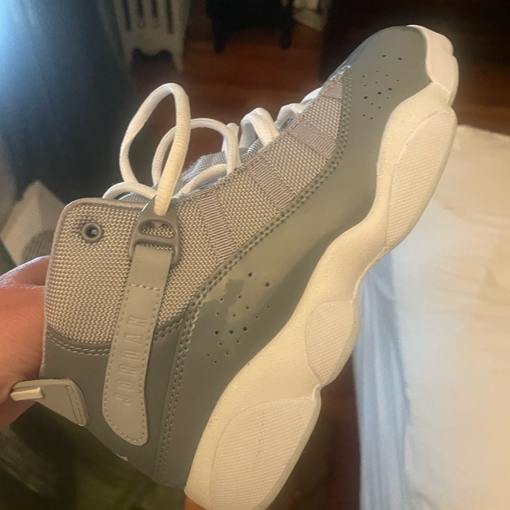 Jordan Gray and White Chunky Sole Sneakers